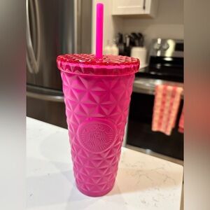 Brand New Starbucks Europe Dion Barbie Pink 16oz Stainless Steel Tumbler